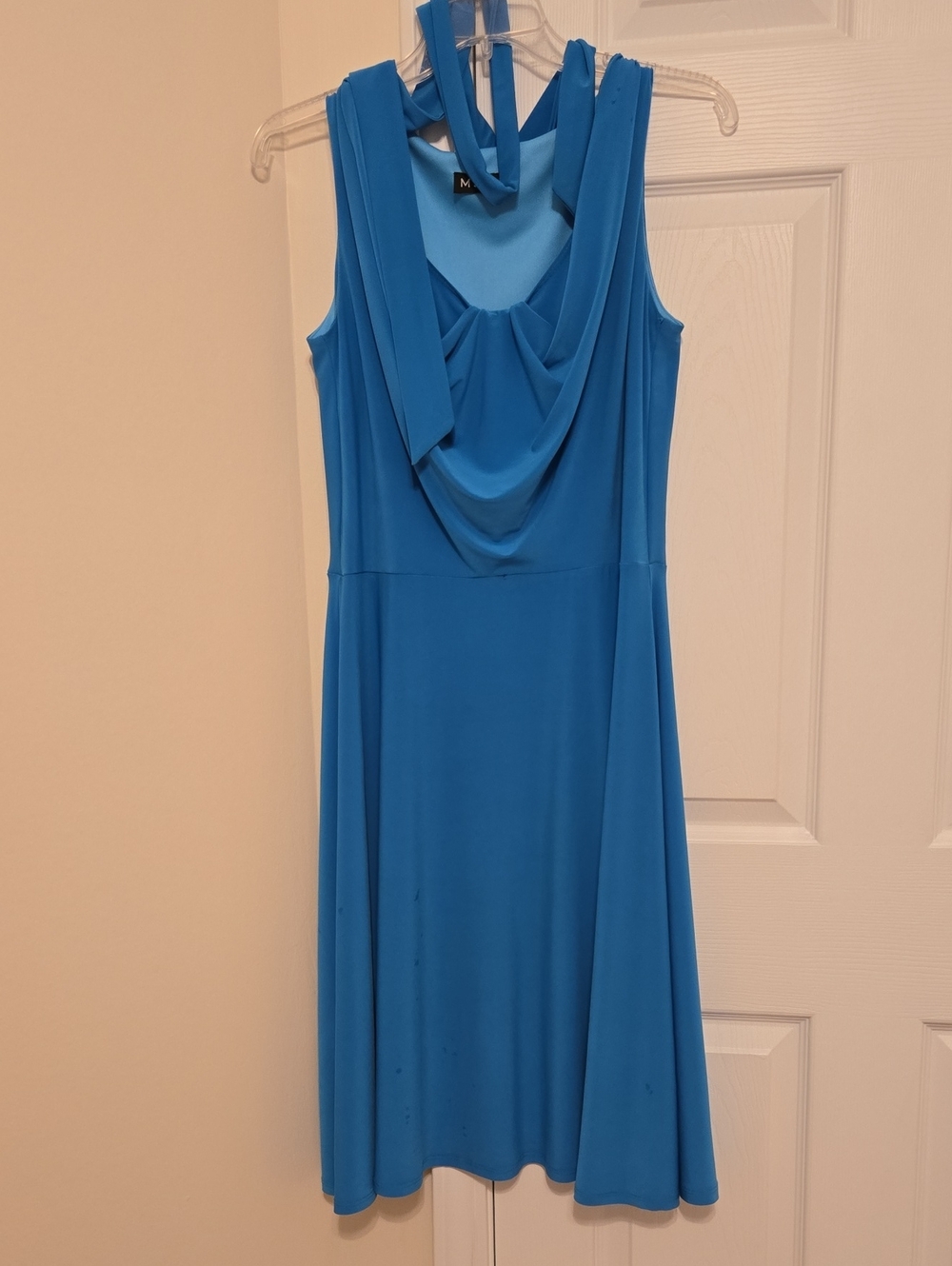MSK Sleeveless Cowl Neck Midi Dress in Bright Blue